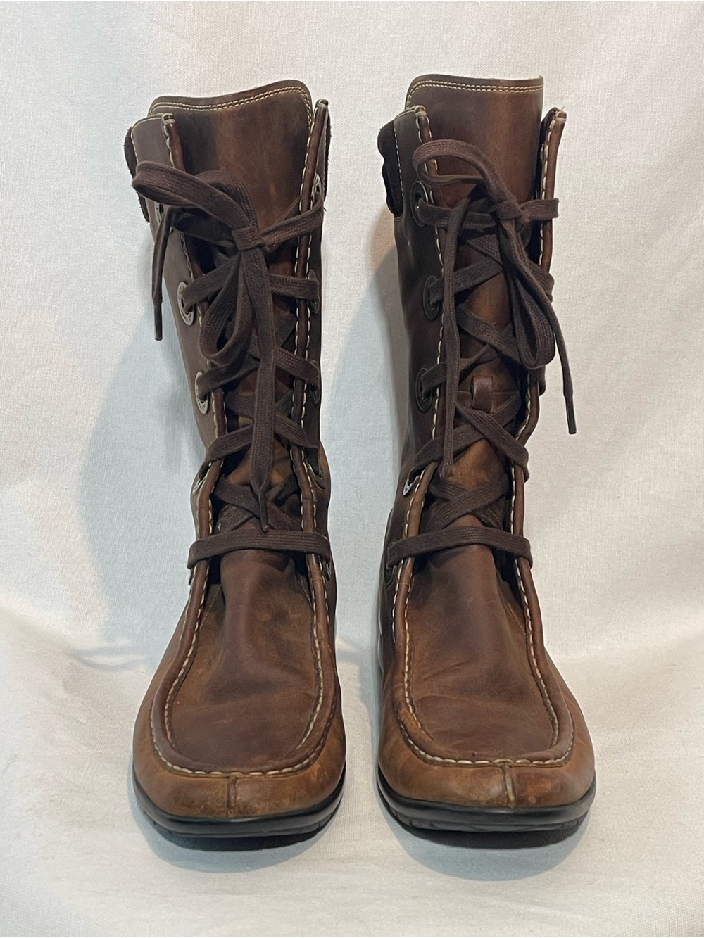 Cole Haan Mardi Waterproof Leather Lace Up Mid Calf Boots Brown Women’s 10B